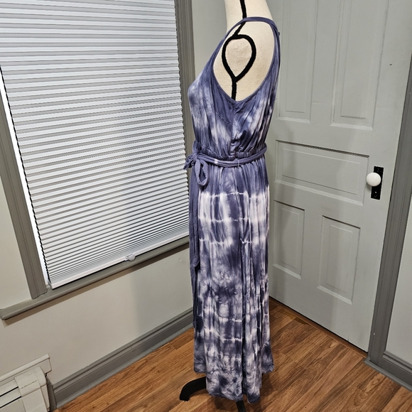 Lane Bryant Tie Dye Georgette High Neck Dress Petite - Picture 4 of 6